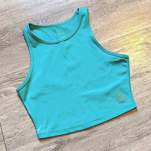 BUFFBUNNY • Cropped Active Racerback Tank Top • Size Small • Bright Teal - Picture 15 of 16